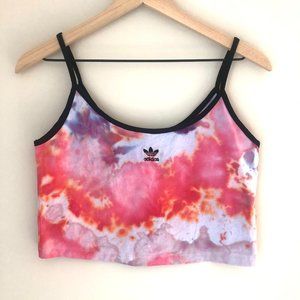 Tie Dyed Adidas Originals Trefoil Crop Top sz6